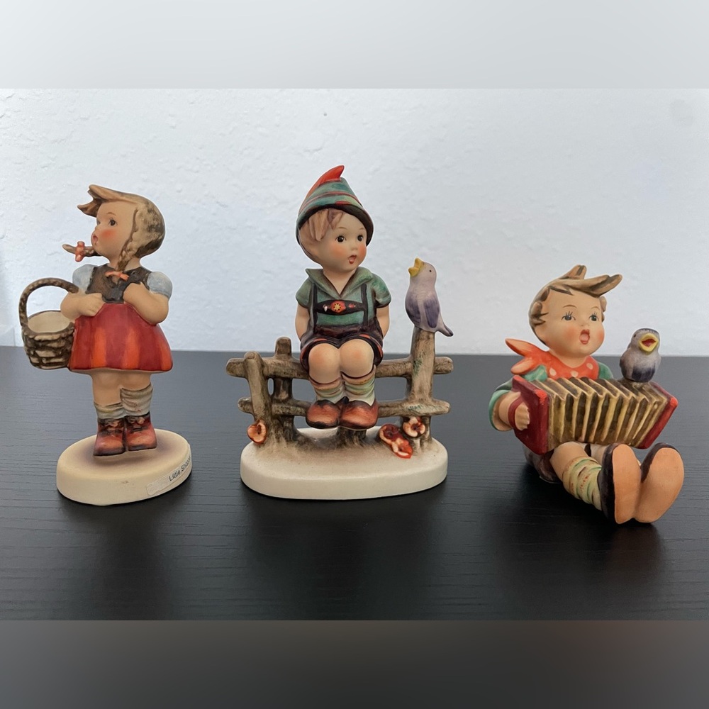 Vintage Goebel Hummel Set 3 Piece Porcelain Figurine, West Germany